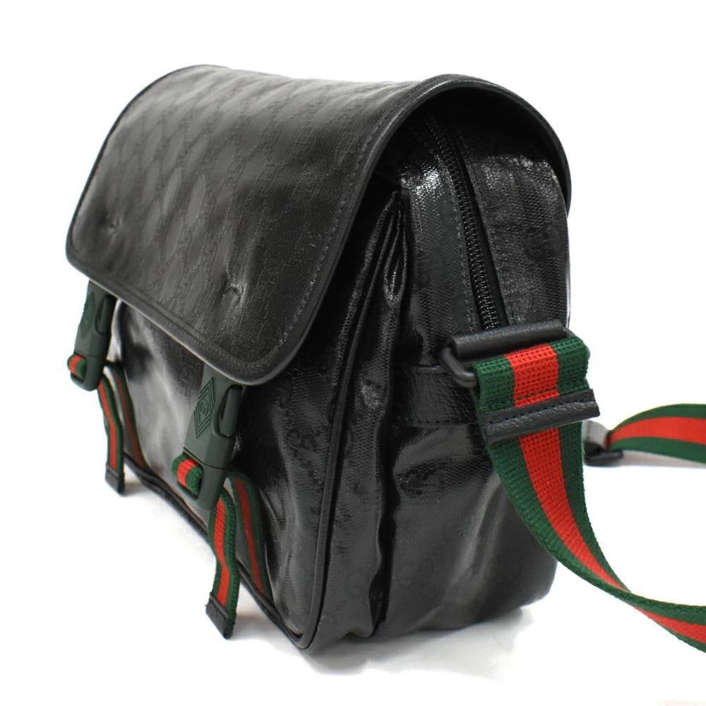 Gucci Stripe Web Shoulder Black GG Crystal Bag Messenger